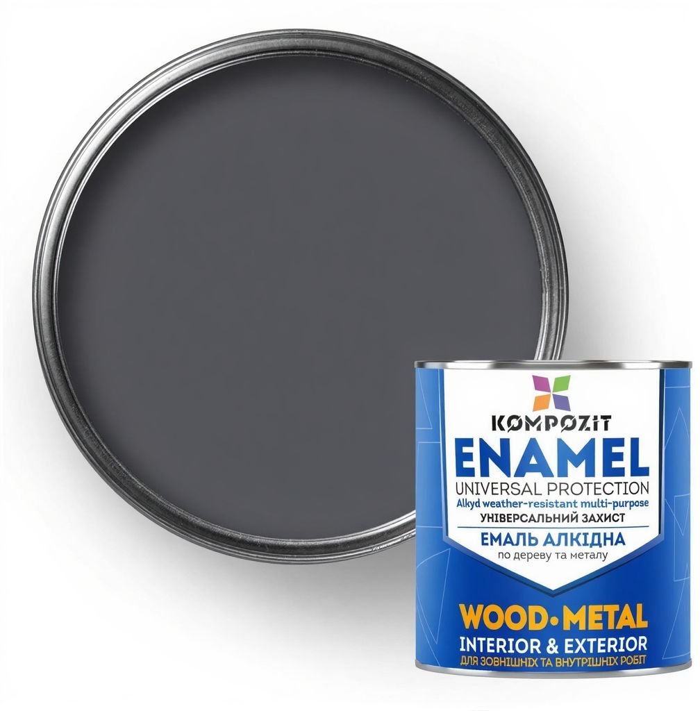 Емаль алкідна Kompozit ПФ-115 Графіт (RAL 7024), мат 2,8 кг